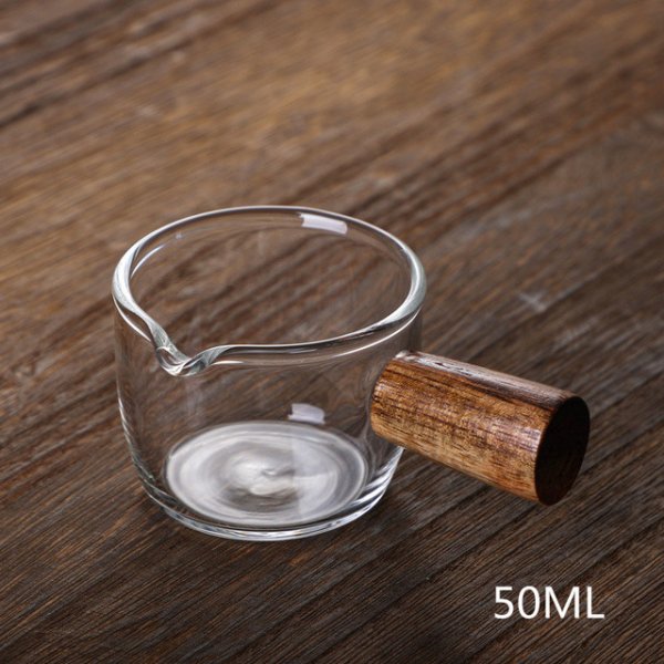 60/75ml Espresso Shot Glass Double Spouts Glass Measuring Cup Heat-Resistant Handle Clear Scale Wine Milk Coffee Measure Jug